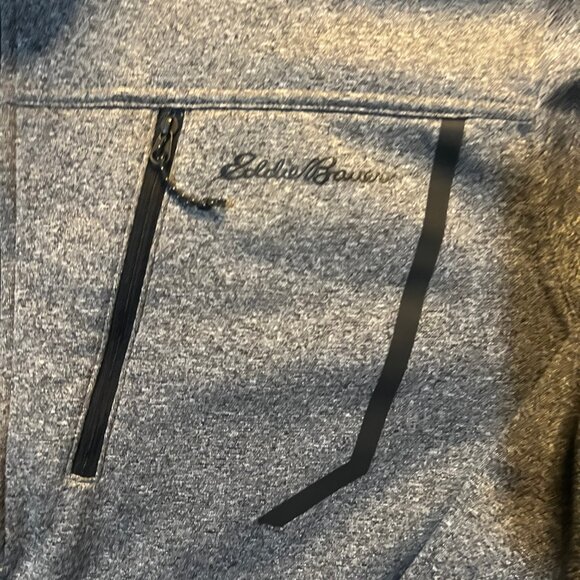 Eddie Bauer Men Large Heather Gray Black First Ascent 1/4 Zip Fleece Pullover - Picture 3 of 6